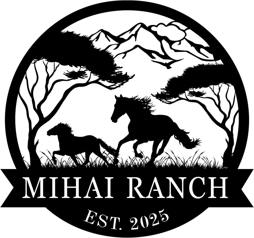 efcustomgifts Personalized Horse Ranch Metal Signs, Horse Signs