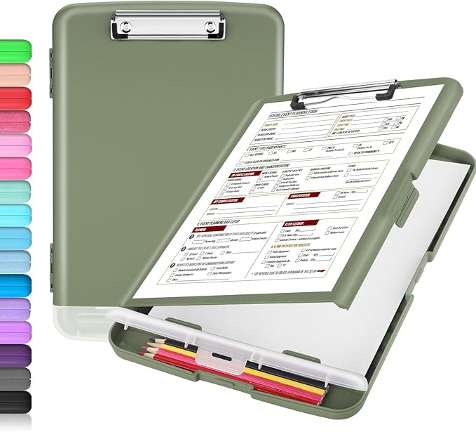 Sooez Clipboard with Storage, High Capacity Nursing Clip Board 8.5 x 11 with by Sooez