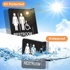 Faittoo Restroom Sign, Bathroom Signs, 6 x 6 Inches Acrylic Sign, - Image 4