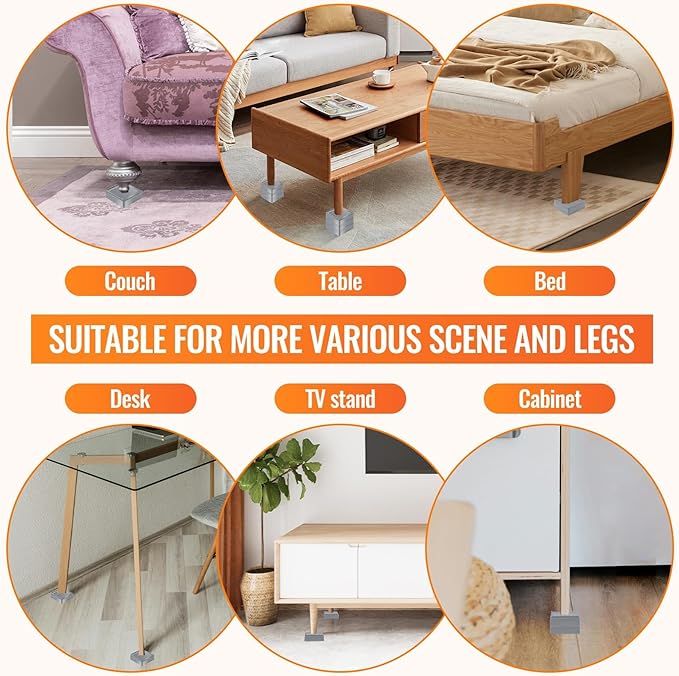 shouwuhho Furniture Risers, 12 Pack Bed Risers - Image 6