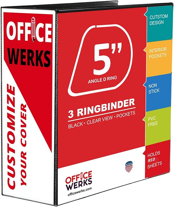 3 Ring Binder, Professional D Ring Binder 5 Inch, Presentation Folder - Image 2