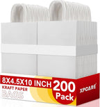 XPCARE 200Pack Paper Bags 8x4.5x10 Inch, Plain Medium Paper Bags by XPCARE