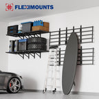 fleximounts fold-down 2-pack 2x6ft garage wall shelving, 1800lbs on a desk or shelf