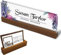 Artblox Personalized Office Desk Name Plate and Business Card Holder | Clear by Artblox