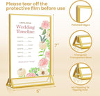 5x7 Gold Acrylic Sign Holder, 12 Pack Wedding Table Number Stands - Image 3