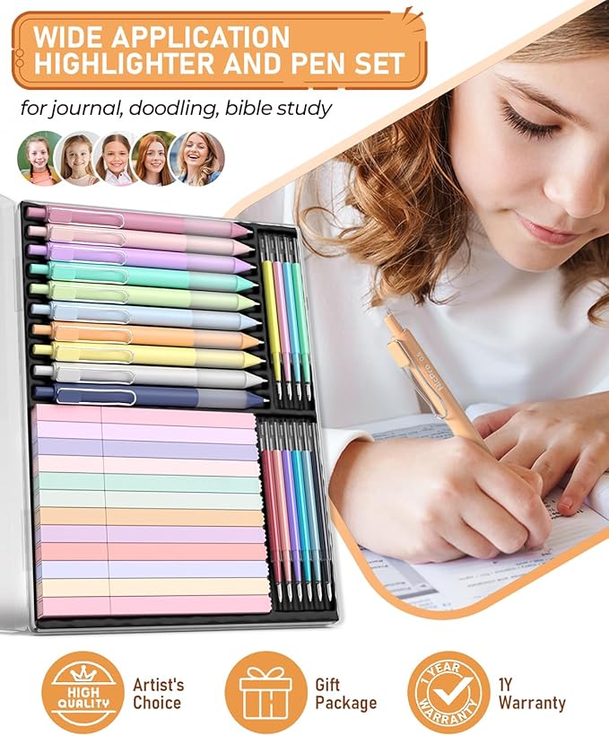 Nicpro 33PCS Aesthetic Highlighter and Gel Pen set - Image 7
