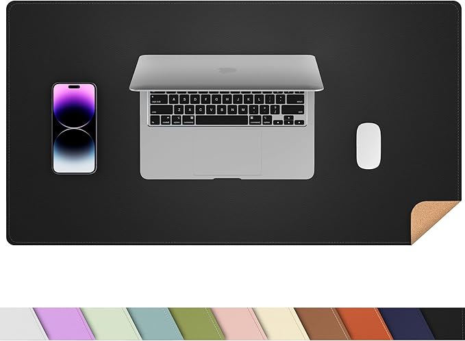 AFIING Leather Desk Pad Protector, Office Desk Mat, Large Mouse Pad, Desk mat by AFIING