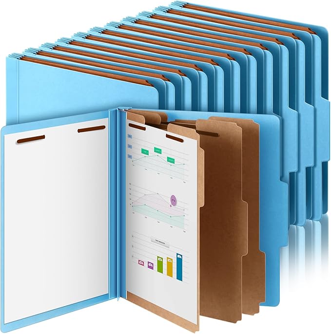 Skyygemm 36 Pcs Classification Folders Letter Size, 3 Divider Pressboard File by Skyygemm