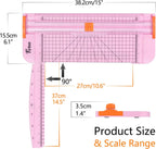 Firbon A4 Paper Cutter, 12 Inch Paper Trimmer with Extened Ruler, Pink | 12 Sheet Capacity | CM & Inch Scale | Spring-Loaded Safe Blade | Cuts Cardstock, Vinyl, Coupons, Labels & Scrapbooking Crafts