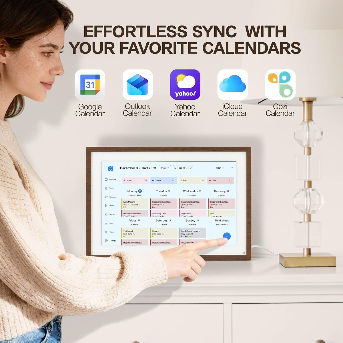10.1 Inch Digital Calendar, Smart Electronic Calendar with HD Touch Screen - ...