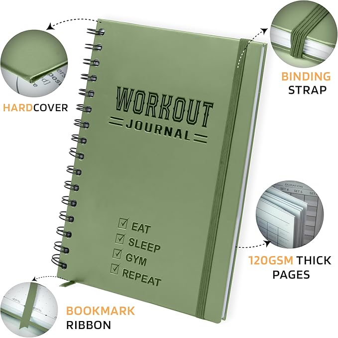 Nextnoid Hardcover Fitness Planner Workout Journal - Image 2