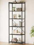 Casaottima Book Shelf, 6 Tier Tall Bookshelf, Modern Wood Bookcase Shelves by Casaottima