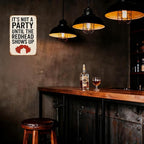 Funny Vintage Redhead Metal Sign –“IT’S NOT A PARTY UNTIL THE REDHEAD SHOWS UP” - Image 9