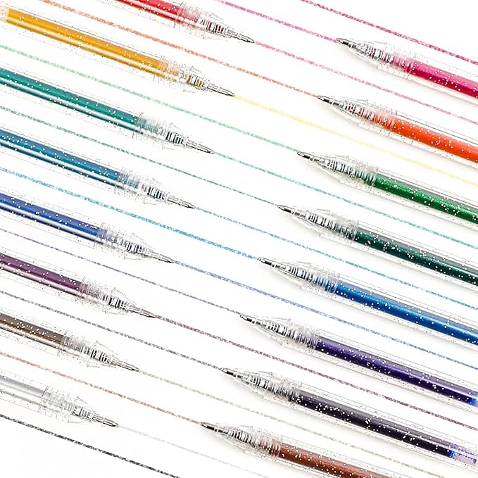 Grabie Glitter Gel Pens, 18 Colors Metallic Glitter Pens & Gel Ink Pens - Image 2