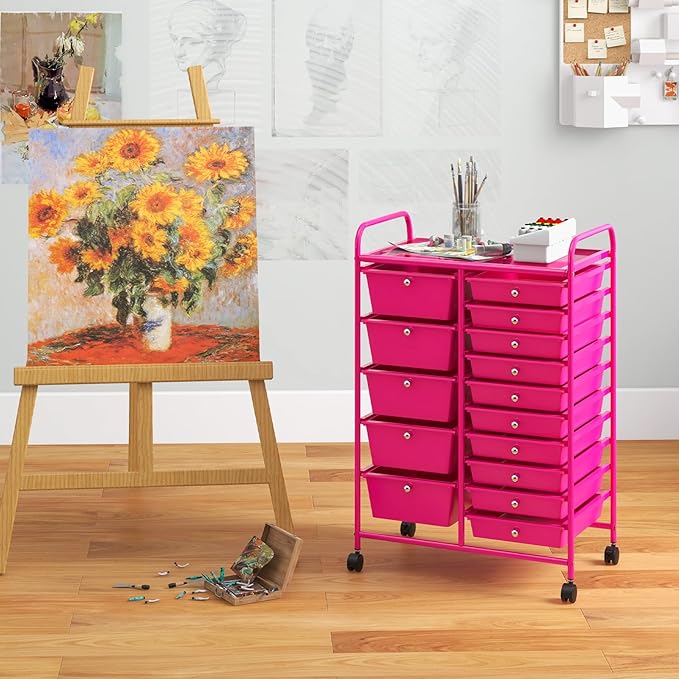 GLACER 15 Drawers Rolling Cart, Storage Cart - Image 2