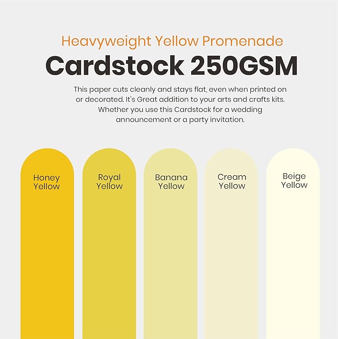 Yellow Colored Cardstock Thick Paper 50 Sheets, 8.5" x 11" Heavyweight 92lb - Image 3