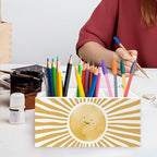 QZQE Boho Yellow Sunshine Pen Pencil Holder Organizer - Image 2