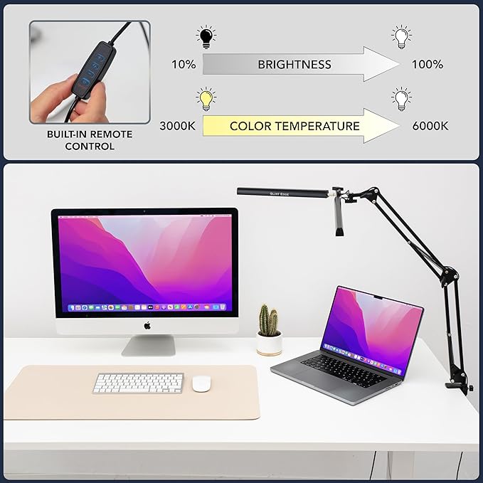 Glint Edge Double Head LED Desk Lamp, Ultra-Wide Coverage - Image 2
