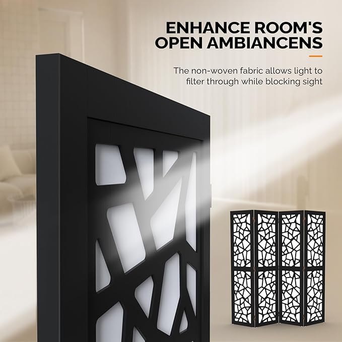 VINGLI 70'' H Room Divider, Non-Woven Fabric Privacy Screen, Indoor Partition - Image 4