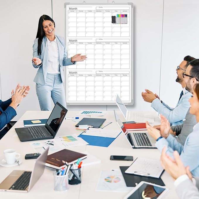 Lincia 36" x 24" Magnetic Vertical 3 Month Dry Erase Calendar - Image 6