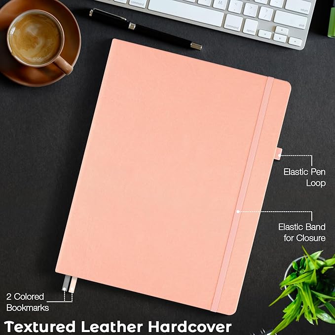Lined Journal Notebook, 8.5" x 11" Hardcover Leather Notebook - Image 5