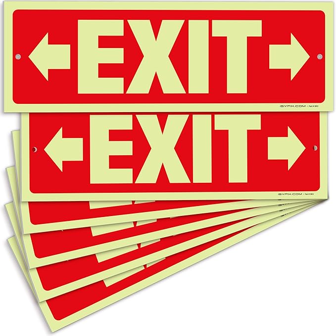 iSYFIX Exit Signs with Directional Right & Left Arrow by iSYFIXPREMIUMSIGNS