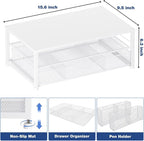 OPNICE Desk Organizers and Accessories, 2-Tier Computer Monitor Stand Riser - Image 3