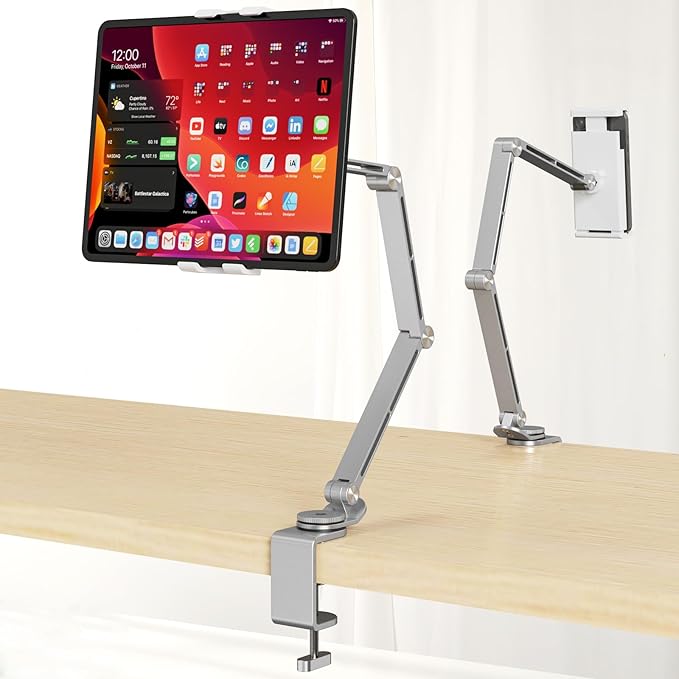 Houele Tablet Stand Holder, Adjustable Foldable Tablet Arm iPad Desk Mount by Houele