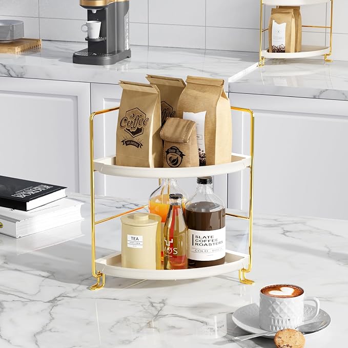 FSyueyun 2-Tier Corner Bathroom Counter Organizer, Tool-Less Installation - Image 5