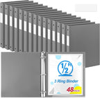 Henoyso 48 Pcs 3 Ring Binder 0.5 Inch Round Fits Letter Size 8.5'' x 11'' Paper by Henoyso