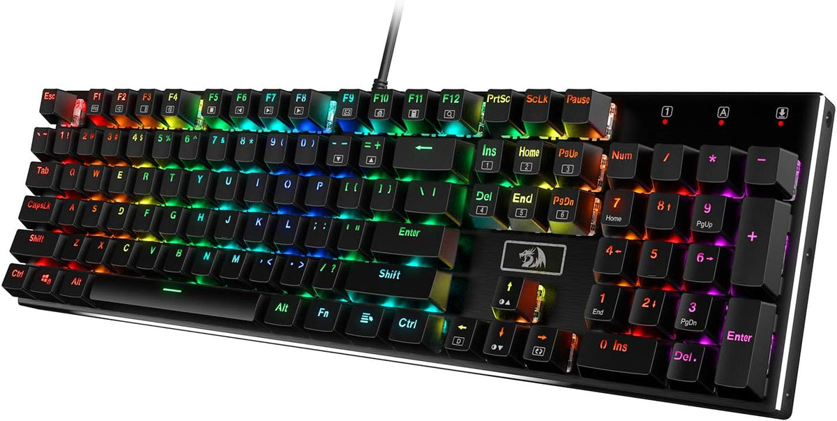 Redragon K556 Wired RGB Mechanical Gaming Keyboard, 104-Key Aluminum Board