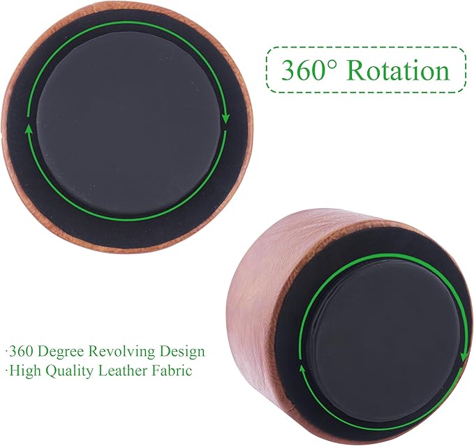 Hennaja Round Leather Art Supply Organizer, Remote Control Holder, 360 Degree - Image 4