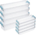 gueevin 8 pcs plastic pencil case stackable clear, main product view