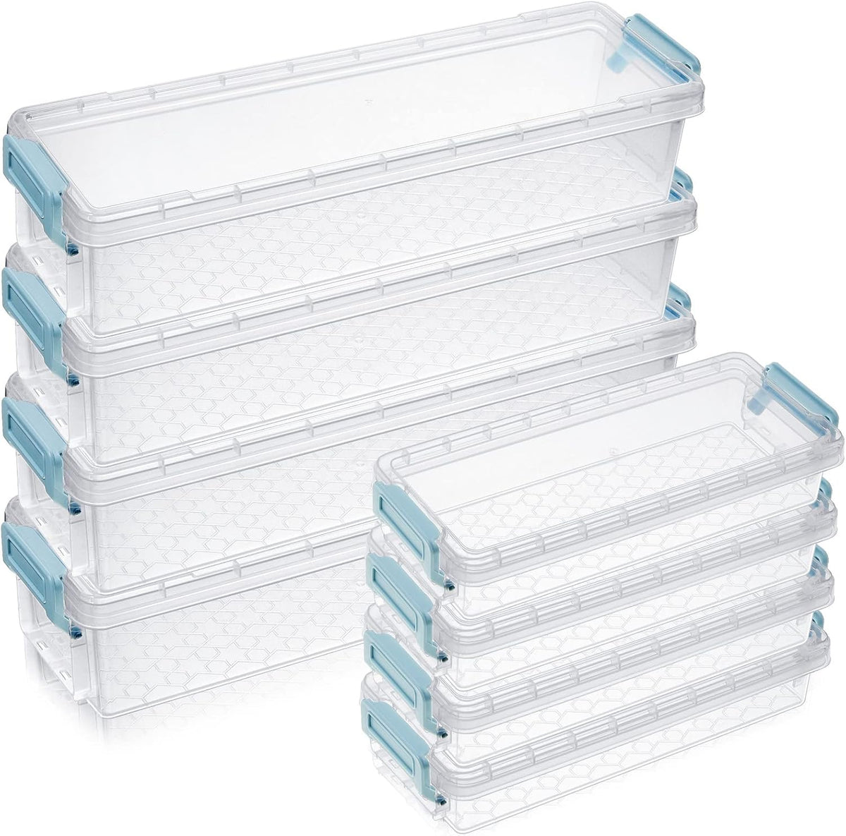 gueevin 8 pcs plastic pencil case stackable clear, main product view
