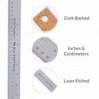 Breman Precision Metal Ruler 12 Inch Cork Back – Stainless Steel Straight Edge - Image 2
