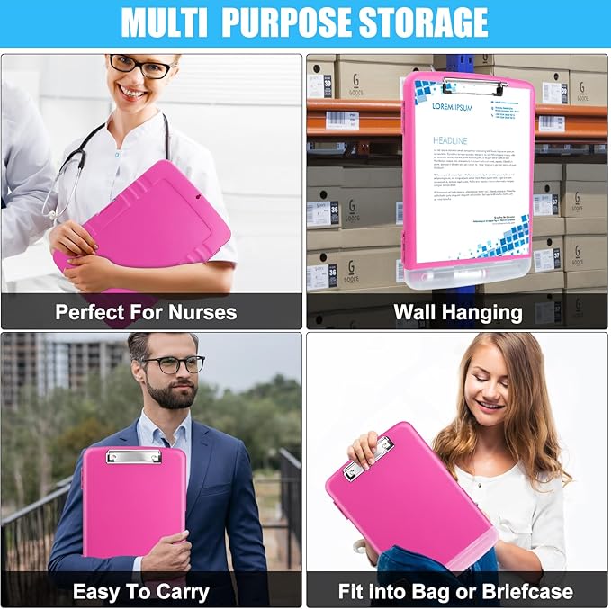 Plastic Clipboard with Storage, A4 Nursing Clipboard Folder with Pen Holder - Image 7