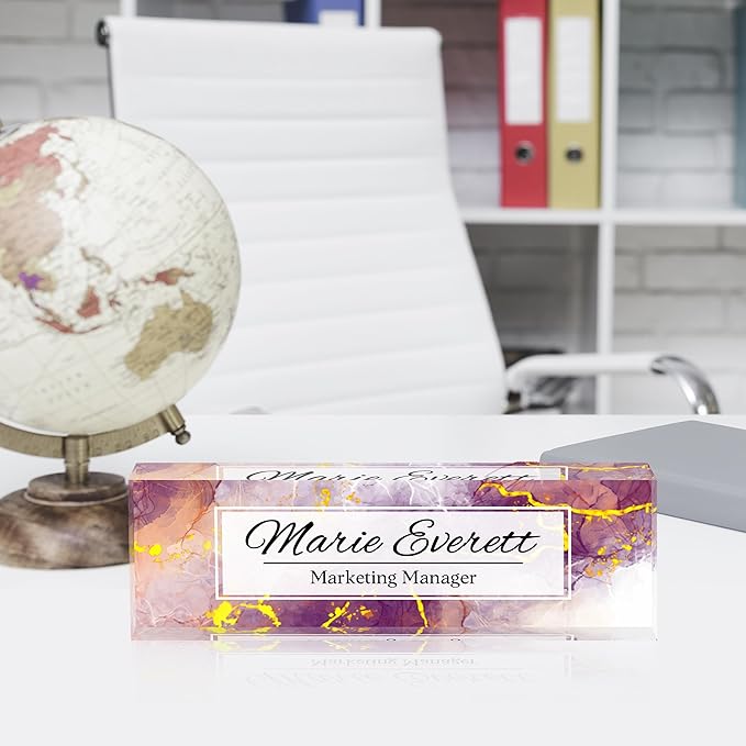 Personalized Name Plate for Desk Custom Acrylic Desk Name Plate Custom Employee - Image 2