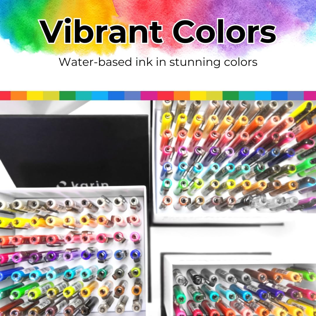 karin brushmarker pro 63pc mega box brush tip, side view