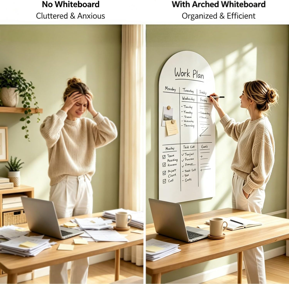 Magnetic Whiteboard Wall Arch Decal 39.3"x17.5" Adhesive Magnetic D...
