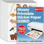 150 Sheets Glossy Sticker Paper, 8.5in x 11in Sticker Paper by Unknown