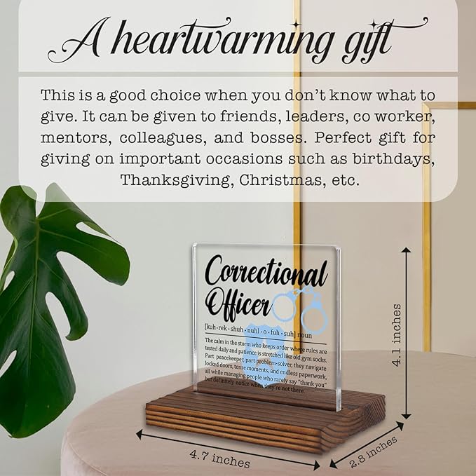 Correctional Officer Gift Desk Sign, Thank You Plaque - Image 4