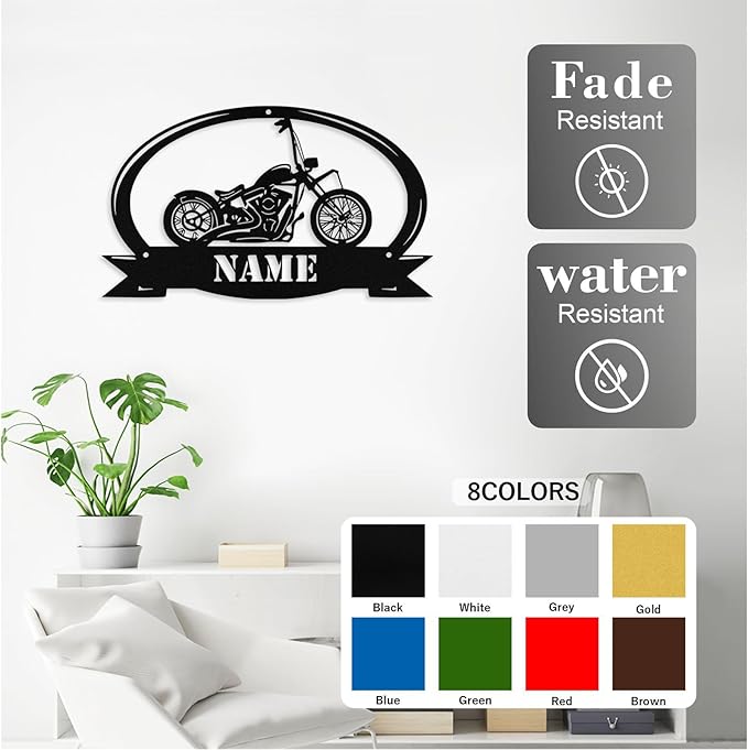 Custom Motorcycle Metal Sign Personalized Biker Name Signs Custom Garage - Image 4
