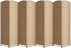 8 Panel Room Divider, 6Ft Folding Privacy Screen, Tall