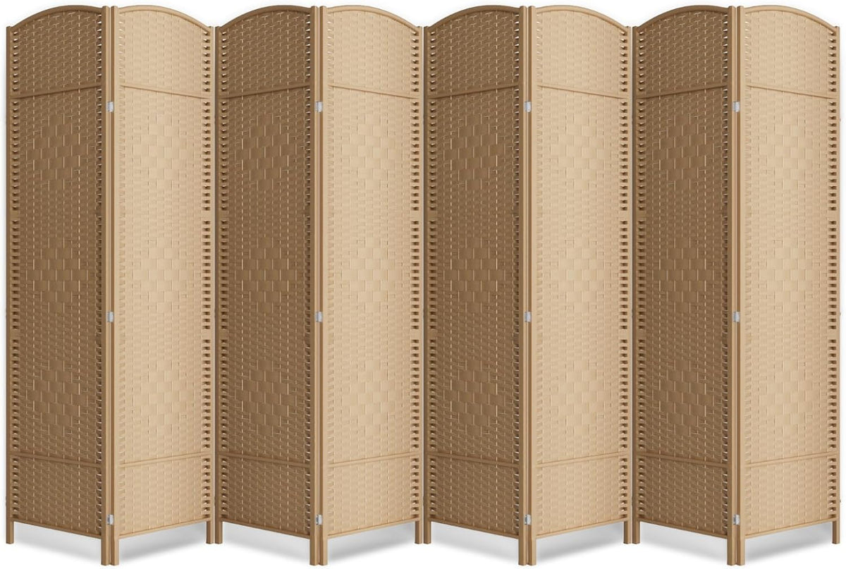 8 Panel Room Divider, 6Ft Folding Privacy Screen, Tall