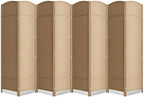 8 Panel Room Divider, 6Ft Folding Privacy Screen, Tall by cocosica