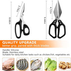 2-Piece Kitchen Scissors Stainless Steel Cooking Shears, Vegetables and Poultry - Image 2