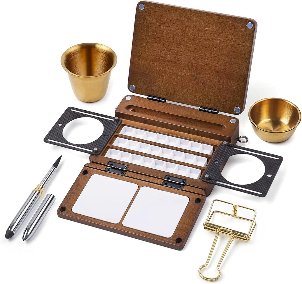 24-grid empty travel watercolor palette box, fuumuui all-in-one, main product view