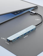 ONFINIO USB C/USB Hub Multiport Adapter, 7 in 1 Aluminum USB 3.0 Hub - Image 5