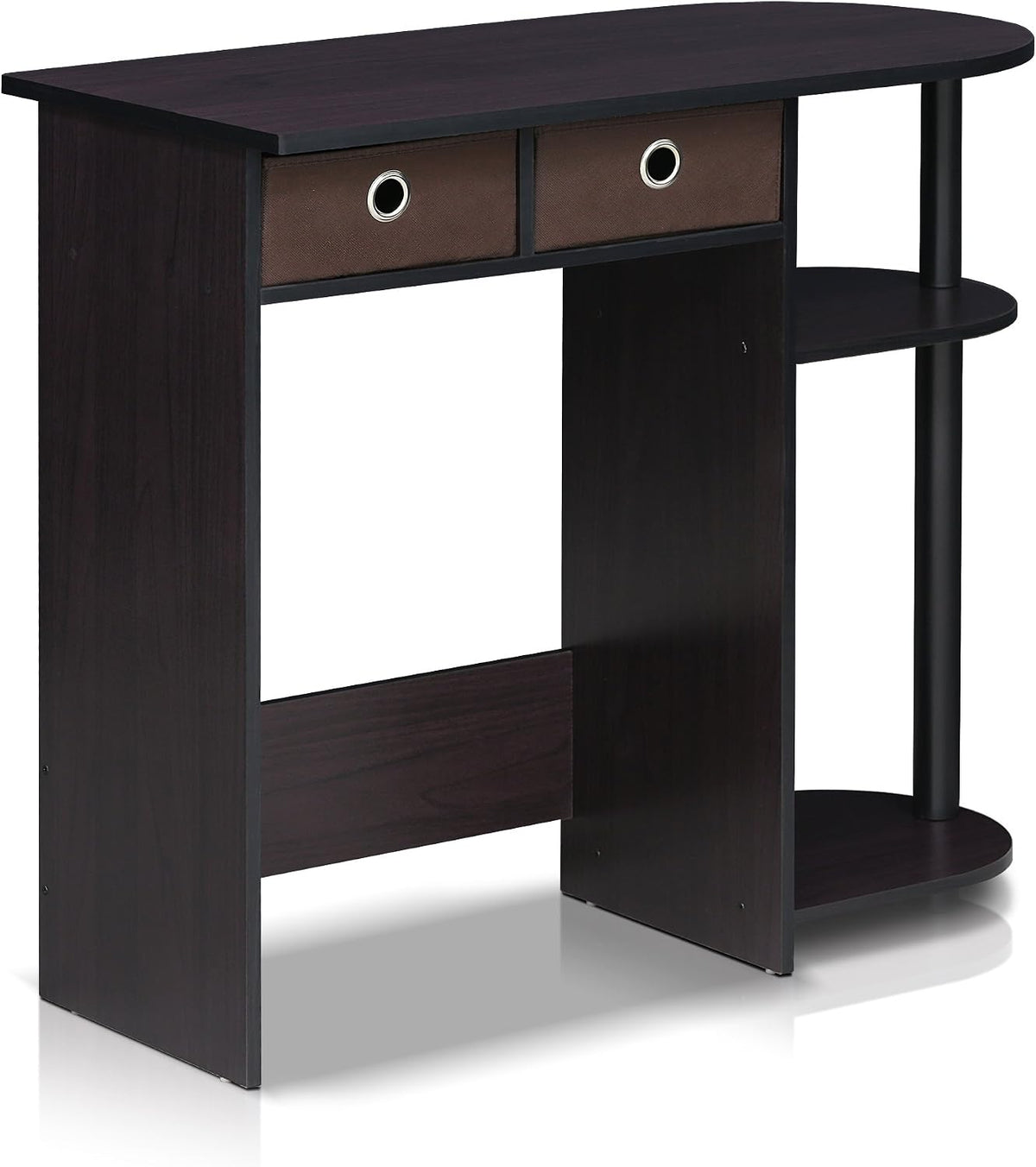 Furinno Go Green 32-Inch Computer Desk with 2-Tier Shelf, Dark Mocha
