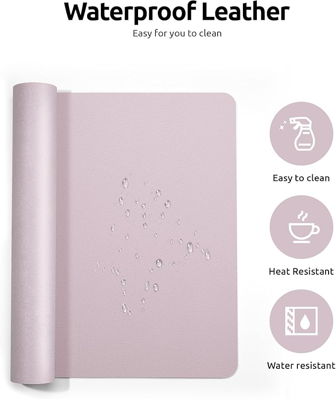 YSAGi Leather Desk Protector, Office Mat, Large Mouse Mat, Non-Slip PU Leather - Image 4